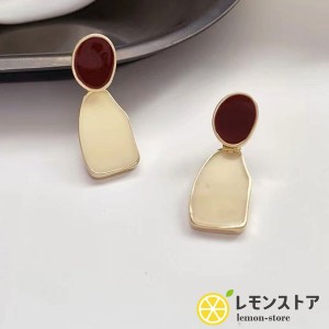 大感謝セール ピアス バイカラーピアス 大ぶり 個性的 レトロ スタッドピアス  アクセサリー