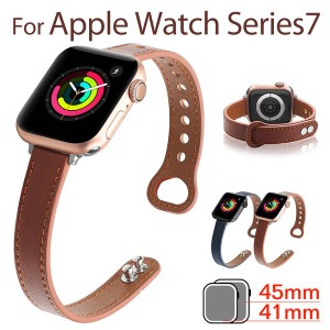 Apple Watch Series 7用バンド 交換ベルト アップルウォッチ 7バンド PUレザー バンド applewatch7用　