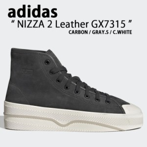 adidas アディダス スニーカー NIZZA 2 LEATHER GX7315 ニッツァ レザー ハイカット BLACK GRAY WHITE