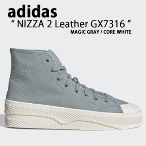 adidas アディダス スニーカー NIZZA 2 LEATHER GX7316 ニッツァ レザー ハイカット GRAY WHITE 