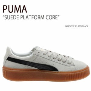 PUMA プーマ スニーカー PUMA SUEDE PLATFORM CORE WHISPER WHITE BLACK 363559-01