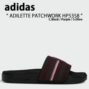 adidas Originals アディダス オリジナルス サンダル スリッパ ADILETTE PATCHWORK SLIDES HP5358 CBLACK/PURPLE/SHAOLI アディレッタ パ