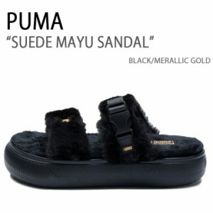 PUMA プーマ サンダル SUEDE MAYU SANDAL BLACK MERALLIC GOLD シューズ レディース 女性用 387243-05