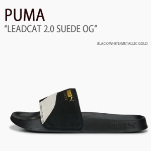PUMA プーマ サンダル LEADCAT 2.0 SUEDE OG BLACK WHITE METALLIC GOLD シューズ メンズ レディース 389117-01