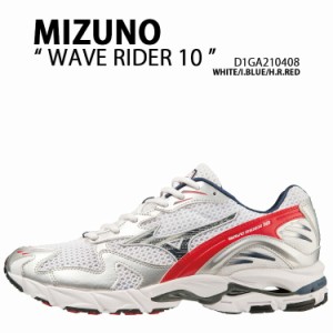 Mizuno ミズノ スニーカー WAVE RIDER 10 D1GA210408 ウェーブライダー 10 WHITE INSIGNIA BLUE HIGH RISK RED ランニングシューズ ジョ