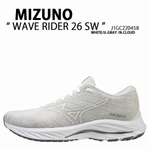 Mizuno ミズノ スニーカー WAVE RIDER 26 SW J1GC220458 ウェーブライダー 26 (幅広 4E) WHITE GRAY シューズ ランニングシューズ ジョギ