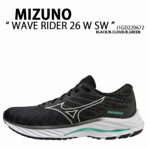 Mizuno ミズノ スニーカー WAVE RIDER 26 W SW(SUPER WIDE) J1GD220672 ウェーブライダー 26 W SW BLACK GREEN ブラック グリーン シュー