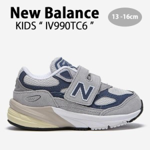New Balance ニューバランス キッズ スニーカー NewBalance 990 シューズ IV990TC6 GRAY NAVY ベルクロ