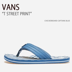 VANS バンズ サンダル T STREET PRINT CHECKERBOARD CAPTAINS BLUE VN0A38DIZR8 Tストリートプリント メンズ 男性用