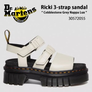 Dr.Martens ドクターマーチン サンダル ストラップサンダル Ricki 3-strap sandal Cobblestone Grey Nappa Lux 30572055 グレー 