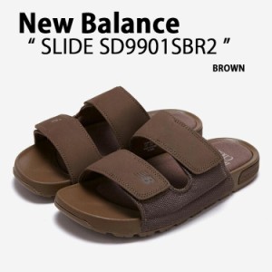 New Balance ニューバランス サンダル SLIDE SANDAL SD9901BR2 BROWN スライドサンダル ストラップ ブラウン サイズ調整  ベルクロ