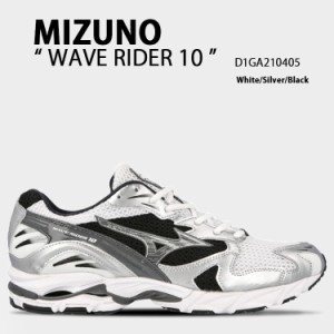 Mizuno ミズノ スニーカー WAVE RIDER 10 D1GA210405 ウェーブライダー 10 ワイズ 2E(EE) White Silver Black ホワイト シルバー ブラッ