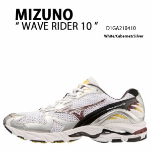 Mizuno ミズノ スニーカー WAVE RIDER 10 D1GA210410 ウェーブライダー 10 2E(EE) White Cabernet Silver ホワイト カベルネ シルバー