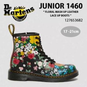 Dr.Martens ドクターマーチン キッズ ブーツ JUNIOR 1460 FLORAL MASH UP LEATHER LACE UP BOOTS BLACK FLORAL MASH UP K HYDRO 27093001