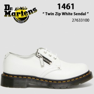 Dr.Martens ドクターマーチン レザーシューズ  3ホールシューズ 1461 Twin Zip White Sendal 3EYE 27633100 ホワイト ジッパーシューズ 