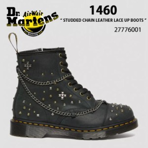 Dr.Martens ドクターマーチン 8ホールブーツ レザー 1460 STUDDED CHAIN LEATHER LACE UP BOOTS 27776001 BLACK UTILITY ブラック スタッ