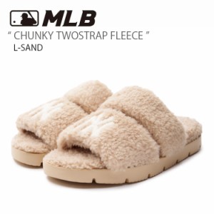 MLB エムエルビー ミュール MLB CHUNKY TWOSTRAP FLEECE L-SAND フリース ボア シューズ スリッパ メンズ レディース 3ALPWSL36-50SAL