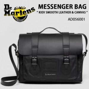 Dr.Martens ドクターマーチン メッセンジャーバッグ 15in Messenger Black KIEV SMOOTH LEATHER & CANVAS AD056001 ブラック