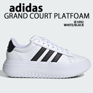 adidas アディダス スニーカー 厚底 GRANDCOURT PLATFORM IE1092 グランドコート プラットフォーム WHITE BLACK シューズ 厚底シューズ