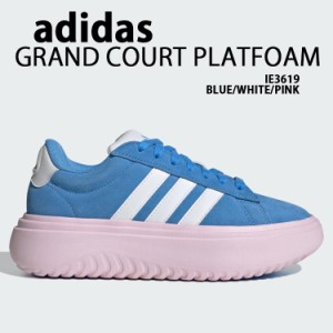 adidas アディダス レディース スニーカー 厚底 GRANDCOURT PLATFORM IE3619 グランドコート プラットフォーム BLUE WHITE PINK シューズ