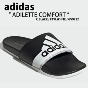 adidas アディダス サンダル スリッパ ADILETTE COMFORT アディレッタ コンフォート BLACK WHITE GV9712 