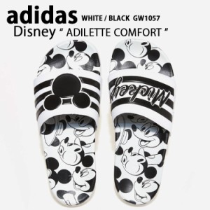 adidas アディダス サンダル スリッパ ディズニー ミッキー ADILETTE COMFORT Mickey WHITE BLACK GW1057 