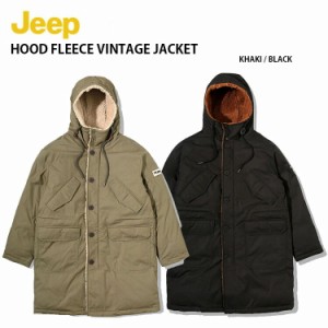 Jeep ジープ モッズコート Hood Fleece Vintage Jacket フード フリース ビンテージ ジャケット ロングコート ミリタリー コート ブラッ