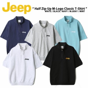 Jeep ジープ Tシャツ ハーフジップ Half Zip-Up M-Logo Classic T-shirt ロゴTシャツ ビッグロゴ 半袖 ショートスリーブ シンプル ベーシ