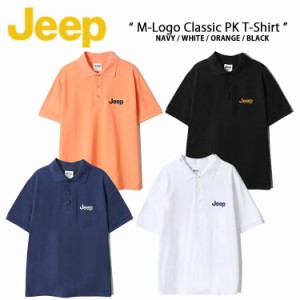 Jeep ジープ ポロシャツ ポロ M-Logo Classic PK T-shirt  POLO ロゴ バックプリント 半袖 ショートスリーブ シンプル ベーシック ブラッ