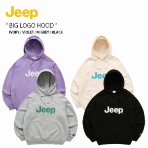 Jeep ジープ パーカー BIG LOGO HOOD ビッグ ロゴ フード フーディ 長袖 プルオーバー アイボリー パープル グレー ブラック JN5THU021