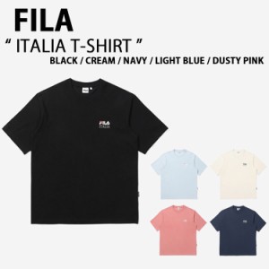 FILA フィラ Tシャツ ITALIA T-SHIRT FE2RSE5102X イタリア T-シャツ ブラック クリーム ネイビー ブルー ピンク ロゴ 半袖 ショートスリ