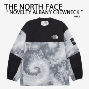 THE NORTH FACE ノースフェイス スウェット NOVELTY ALBANY CREWNECK ウーブンスウェット トレーナー GRAY タイダイ柄 NM5MP04J