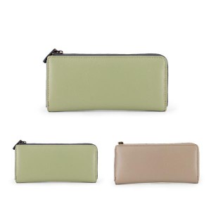 サンアート 本格レザーウォレット (BEIGE / GREEN) NSK-281