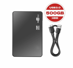 外付けハードディスク ポータブル 500GB 2.5インチ テレビ録画保存 電源不要 HDD USB3.0接続 SATA 3.0 写真 動画 データ資料 USBケーブル