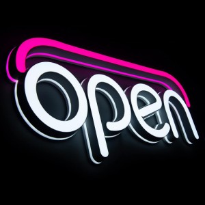 OPEN看板 LED OPEN SIGN オープン クローズ OPEN＆CLOSED時間付き 点滅設定可 カフェ 喫茶店 レストラン BAR バー 居酒屋 インテリアショ