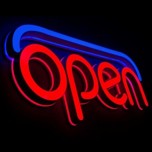 OPEN看板 LED OPEN SIGN オープン クローズ OPEN＆CLOSED時間付き 点滅設定可 カフェ 喫茶店 レストラン BAR バー 居酒屋 インテリアショ