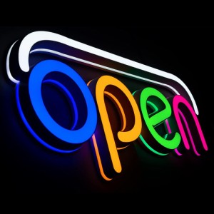 OPEN看板 LED OPEN SIGN オープン クローズ OPEN＆CLOSED時間付き 点滅設定可 カフェ 喫茶店 レストラン BAR バー 居酒屋 インテリアショ