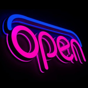 OPEN看板 LED OPEN SIGN オープン クローズ OPEN＆CLOSED時間付き 点滅設定可 カフェ 喫茶店 レストラン BAR バー 居酒屋 インテリアショ