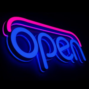 OPEN看板 LED OPEN SIGN オープン クローズ OPEN＆CLOSED時間付き 点滅設定可 カフェ 喫茶店 レストラン BAR バー 居酒屋 インテリアショ