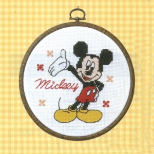 オリムパス　クロスステッチ 刺繍キット(刺しゅうキット）ミッキーマウス フープ付（ディズニー）