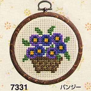 刺繍キット（パンジー）フープ付き