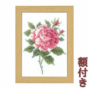 オリムパス クロスステッチ　刺繍キット 12か月の花のフレーム 5月 ピンクローズ（額付）