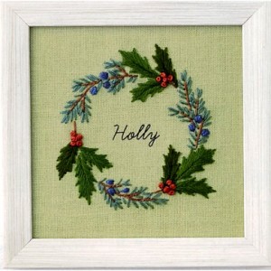 青木和子 刺繍キット 12か月の植物手帖 Holly（ヒイラギ）