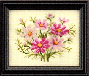 ルシアン（コスモ） クロスステッチ　刺繍キット（刺しゅうキット）　四季折々の花だより １０月（コスモス）
