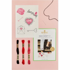 DMC　刺しゅう　マジックペーパーキット（ラブ）MAGIC PAPER KIT　Love　フリーステッチ