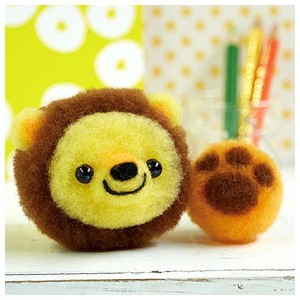羊毛フェルト（フェルト羊毛）キット　羊毛ボンボン　ライオンくんとおもちゃのボール
