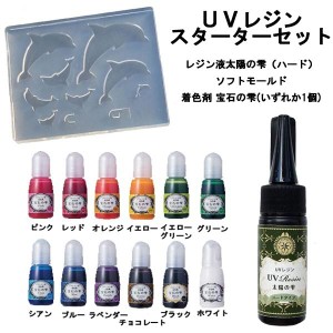 ＵＶレジン スターターセット（太陽の雫（ハード）・モールド（イルカAシルエット）・着色剤　宝石の雫）3点セット