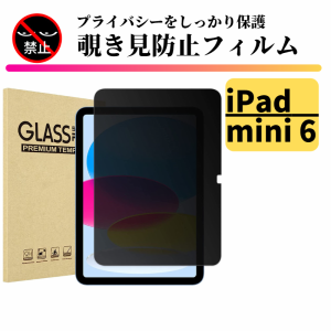 iPad mini6 覗き見防止 強化ガラス フィルム ガラスフィルム 保護フィルム タブレット のぞき見 指紋防止 飛散防止 硬度9H 耐衝撃 全面保