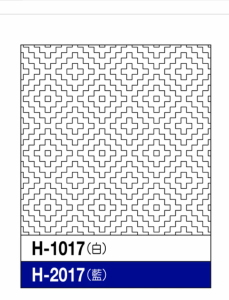 刺し子布 花ふきん H-2017  柿の花 （ 藍 ） 伝統柄 オリムパス 刺し子布パック