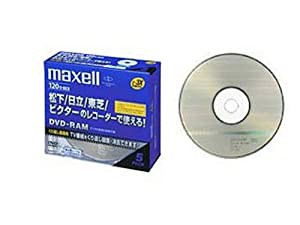 maxell 録画用2-3倍速対応DVDRAM標準120分10枚パック1枚Pケース入(5mm) DRM120BG.S1P10S(中古品)